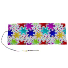 Snowflake Pattern Repeated Roll Up Canvas Pencil Holder (s) by Amaryn4rt