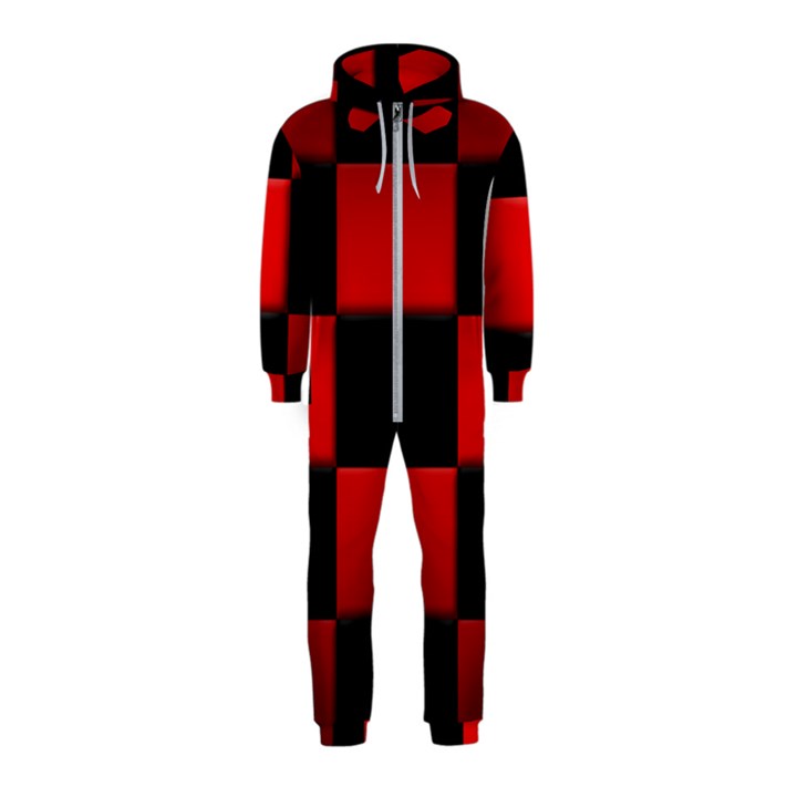 Black And Red Backgrounds- Hooded Jumpsuit (Kids)