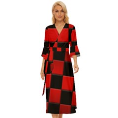 Black And Red Backgrounds- Midsummer Wrap Dress