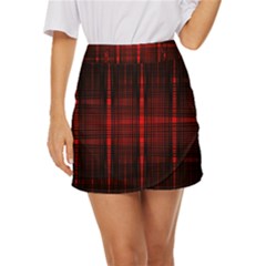 Black And Red Backgrounds Mini Front Wrap Skirt