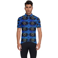 Blue Bee Hive Pattern- Men s Short Sleeve Cycling Jersey by Amaryn4rt