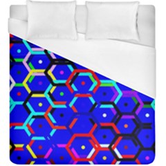 Blue Bee Hive Pattern Duvet Cover (king Size) by Amaryn4rt