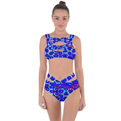 Blue Bee Hive Pattern Bandaged Up Bikini Set  by Amaryn4rt