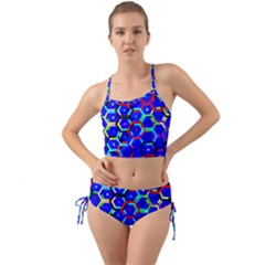 Blue Bee Hive Pattern Mini Tank Bikini Set by Amaryn4rt