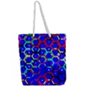 Blue Bee Hive Pattern Full Print Rope Handle Tote (Large) View2