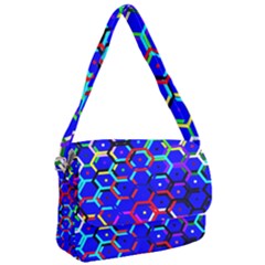 Blue Bee Hive Pattern Courier Bag by Amaryn4rt