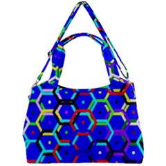 Blue Bee Hive Pattern Double Compartment Shoulder Bag by Amaryn4rt