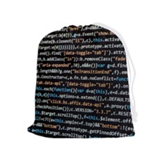 Close Up Code Coding Computer Drawstring Pouch (xl) by Amaryn4rt