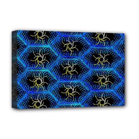 Blue Bee Hive Deluxe Canvas 18  X 12  (stretched) by Amaryn4rt