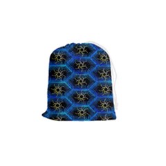 Blue Bee Hive Drawstring Pouch (small)