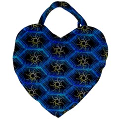 Blue Bee Hive Giant Heart Shaped Tote by Amaryn4rt