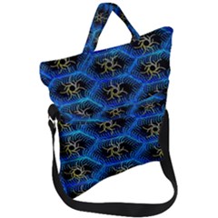 Blue Bee Hive Fold Over Handle Tote Bag by Amaryn4rt