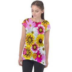 Flowers Blossom Bloom Nature Plant Cap Sleeve High Low Top