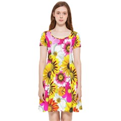 Flowers Blossom Bloom Nature Plant Inside Out Cap Sleeve Dress