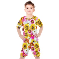 Flowers Blossom Bloom Nature Plant Kids  Tee and Shorts Set