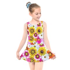 Flowers Blossom Bloom Nature Plant Kids  Skater Dress Swimsuit