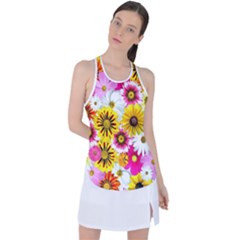 Flowers Blossom Bloom Nature Plant Racer Back Mesh Tank Top