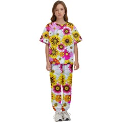 Flowers Blossom Bloom Nature Plant Kids  Tee and Pants Sports Set