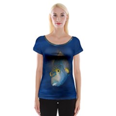 Fish Blue Animal Water Nature Cap Sleeve Top