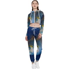 Fish Blue Animal Water Nature Cropped Zip Up Lounge Set