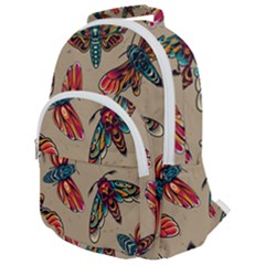 Tattoos Colorful Seamless Pattern Rounded Multi Pocket Backpack by Amaryn4rt