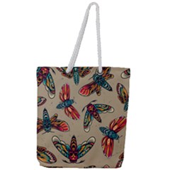 Tattoos Colorful Seamless Pattern Full Print Rope Handle Tote (large)