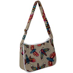 Tattoos Colorful Seamless Pattern Zip Up Shoulder Bag by Amaryn4rt