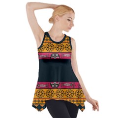 Pattern Ornaments Africa Safari Summer Graphic Side Drop Tank Tunic by Amaryn4rt
