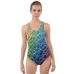 Bubbles Rainbow Colourful Colors Cut-out Back One Piece Swimsuit by Amaryn4rt