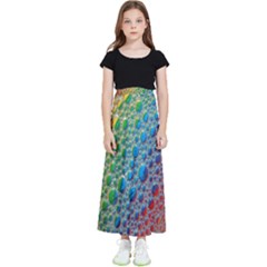 Bubbles Rainbow Colourful Colors Kids  Flared Maxi Skirt by Amaryn4rt