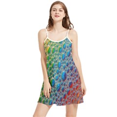 Bubbles Rainbow Colourful Colors Summer Frill Dress