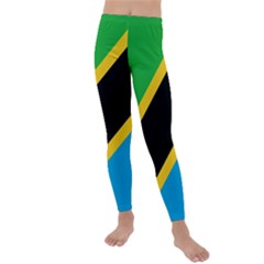 Flag Of Tanzania Kids  Lightweight Velour Leggings