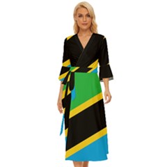 Flag Of Tanzania Midsummer Wrap Dress