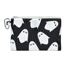 Ghost Halloween Pattern Canvas Cosmetic Bag (large) by Amaryn4rt