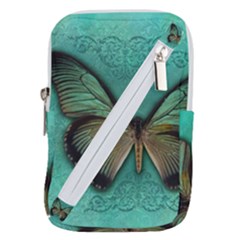 Butterfly Background Vintage Old Grunge Belt Pouch Bag (small)