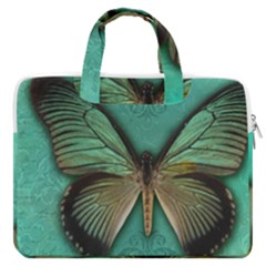 Butterfly Background Vintage Old Grunge Macbook Pro 13  Double Pocket Laptop Bag by Amaryn4rt