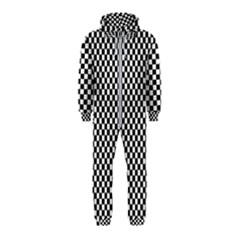 Black And White Checkerboard Background Board Checker Hooded Jumpsuit (kids)