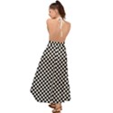 Black And White Checkerboard Background Board Checker Backless Maxi Beach Dress View2