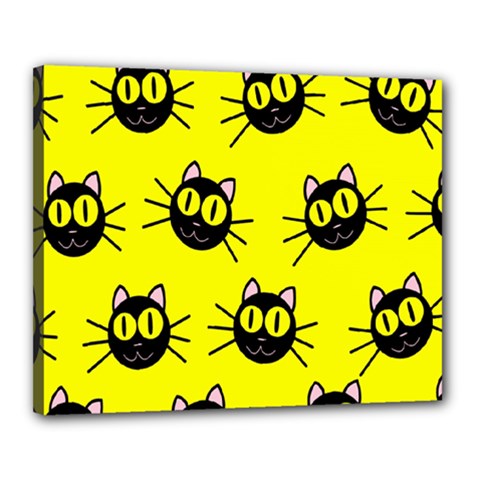 Cats Heads Pattern Design Canvas 20  X 16  (stretched) by Amaryn4rt