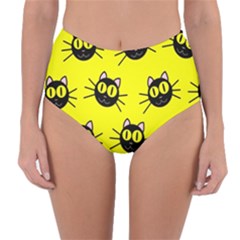 Cats Heads Pattern Design Reversible High-waist Bikini Bottoms by Amaryn4rt