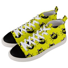 Cats Heads Pattern Design Men s Mid-top Canvas Sneakers by Amaryn4rt