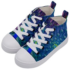 Amazing Peacock Kids  Mid-top Canvas Sneakers