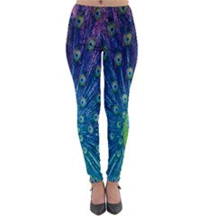 Amazing Peacock Lightweight Velour Leggings by Simbadda