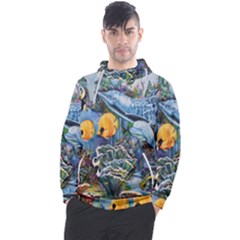 Colorful Aquatic Life Wall Mural Men s Pullover Hoodie by Simbadda