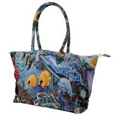 Colorful Aquatic Life Wall Mural Canvas Shoulder Bag by Simbadda
