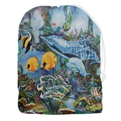 Colorful Aquatic Life Wall Mural Drawstring Pouch (3xl) by Simbadda