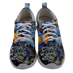 Colorful Aquatic Life Wall Mural Women Athletic Shoes by Simbadda