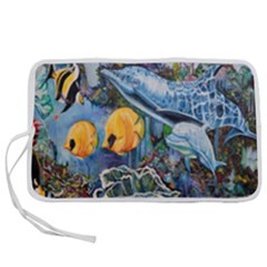 Colorful Aquatic Life Wall Mural Pen Storage Case (m) by Simbadda