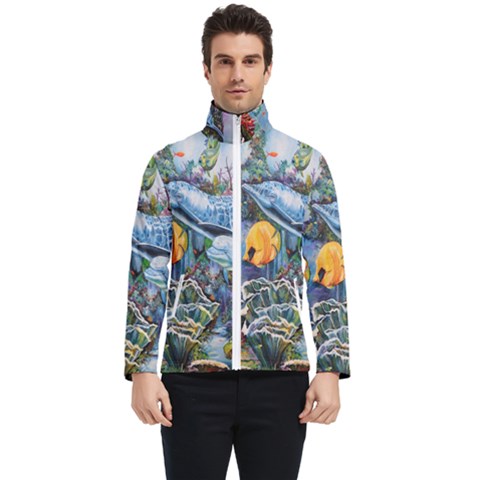 Colorful Aquatic Life Wall Mural Men s Bomber Jacket by Simbadda