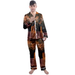 Geology Sand Stone Canyon Men s Long Sleeve Satin Pajamas Set by Simbadda